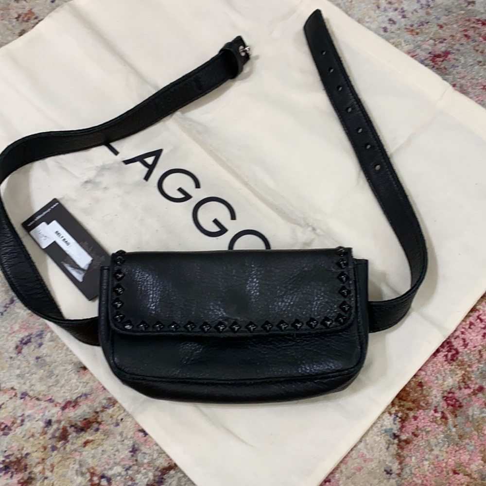 Laggo black leather Fanny pack